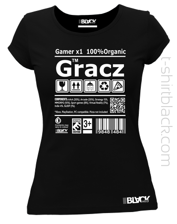 Gracz Gamer BLACKRGB - koszulka damska