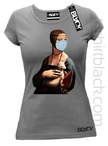 Dama z gronostajem w okresie pandemii - koszulka damska 2
