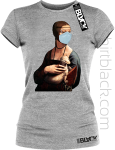 Dama z gronostajem w okresie pandemii - koszulka damska 3
