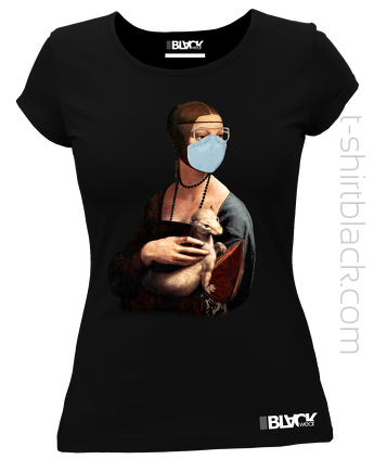 Dama z gronostajem w okresie pandemii - koszulka damska